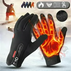 Gants d'équitation de course de vélo d'écran, gants de moto d'hiver, doublés thermiques, imperméables, sourire métropolitain