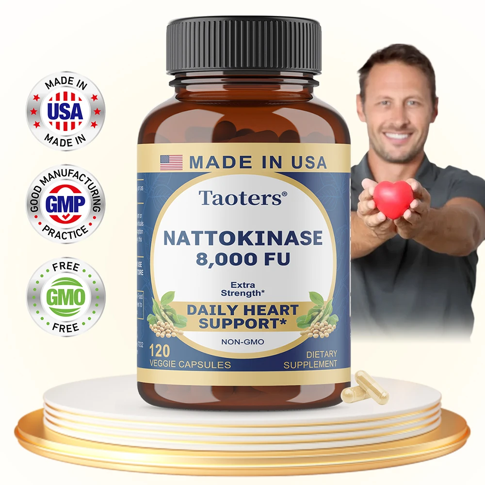 Nattokinase Supplement 8,000 FU Per Serving, Traditional Natto Extract Source, Improves Vascular, Heart Health Support, Non-GMO