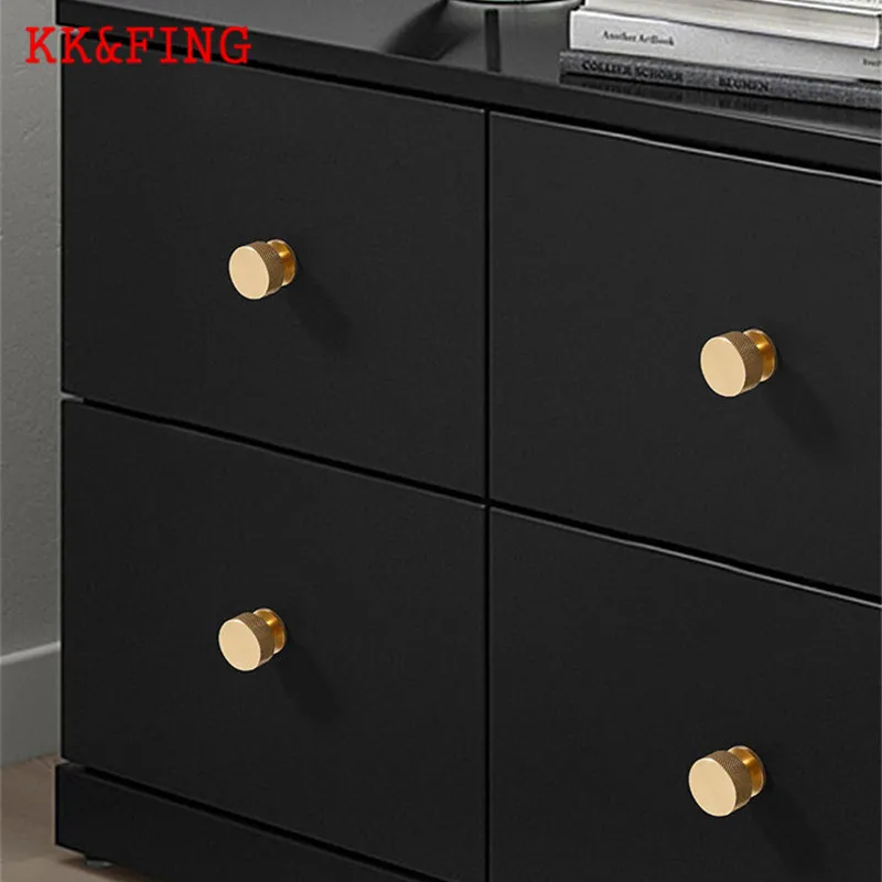 KK&FING Modern Simple Round Black Gold Silver Single Hole Handles Cabinet Door Knobs and Handles Drawer Pulls Furniture Hardware