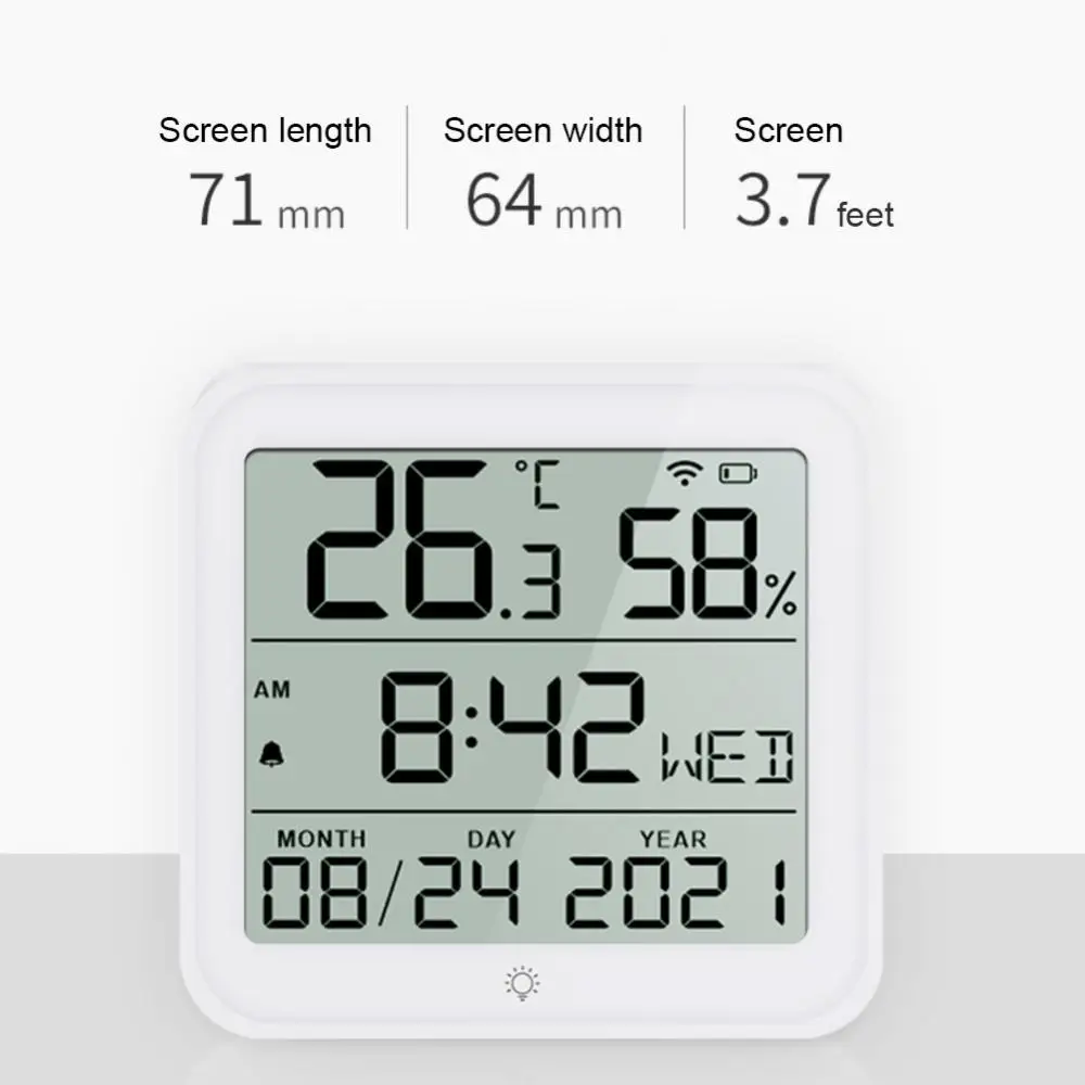 جهاز استشعار درجة الحرارة الذكي Tuya WiFi ، الرطوبة المنزلية الداخلية مع شاشة LCD ، مجموعة منزلية للحياة الذكية عن بعد ، عبر اليكساس