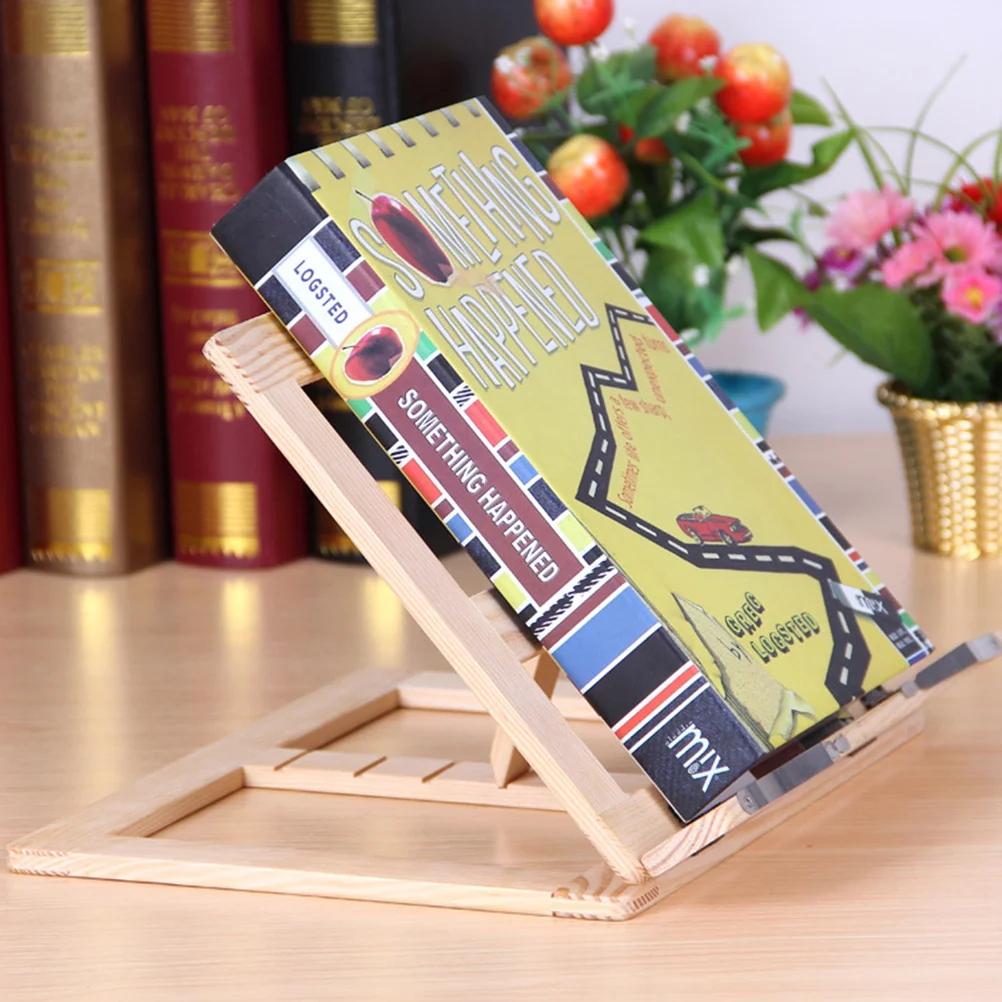 

1Pcs Wooden Foldable Reading Stand Portable Book Holder for Reading Desk Use Multi Purpose Stand Comfortable Angle Support