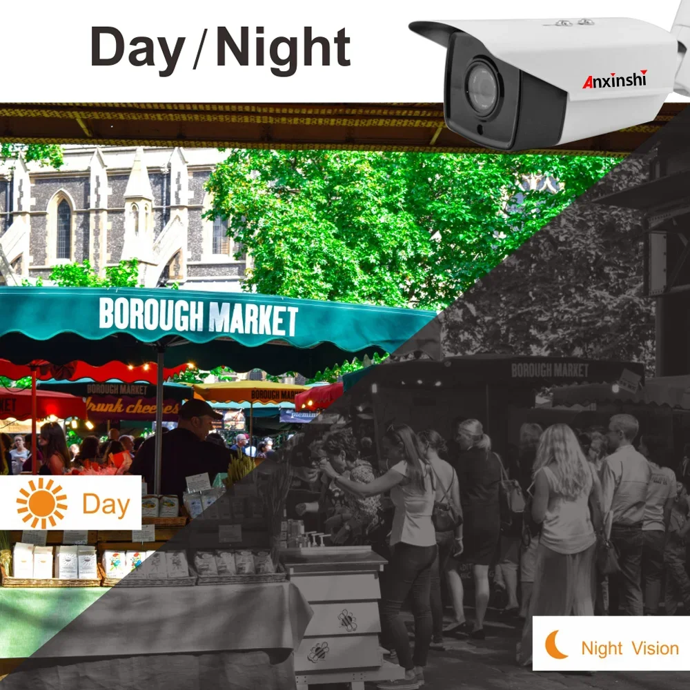 Anxinshi 8MP 5MP 4MP 2MP Ip Bullet Cctv Camera System