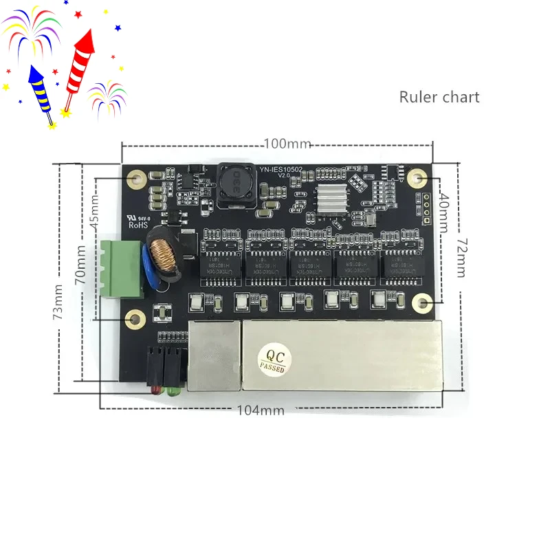 Unmanaged 5port 10/100M industrial Ethernet switch module  PCBA board OEM Auto-sensing Ports PCBA board OEM Motherboard
