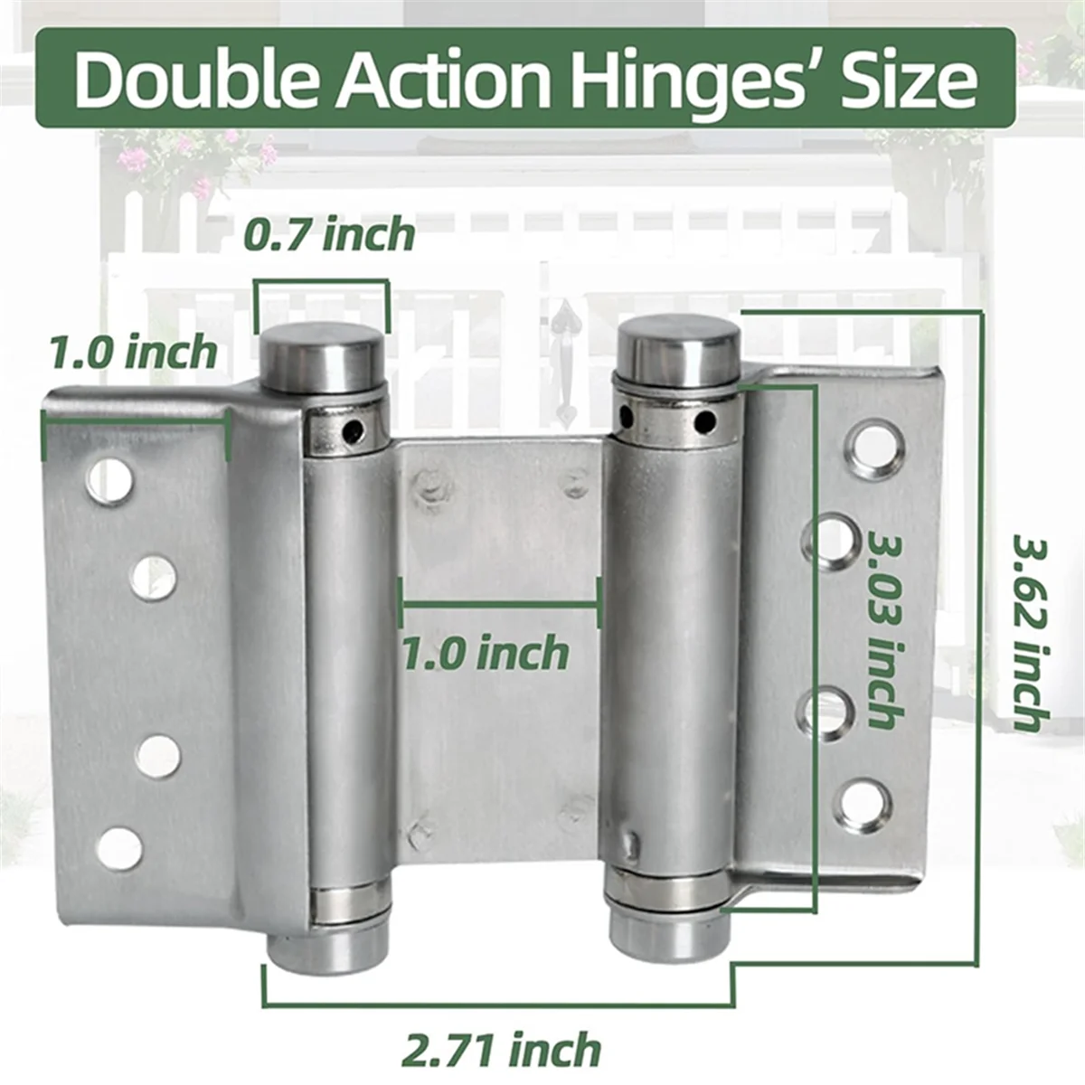 

AA98 3inch Double Action Spring Hinges, Self Closing Door Hinges for Saloon Cafe Pub Swinging Doors, Including Pins 4-Pack B