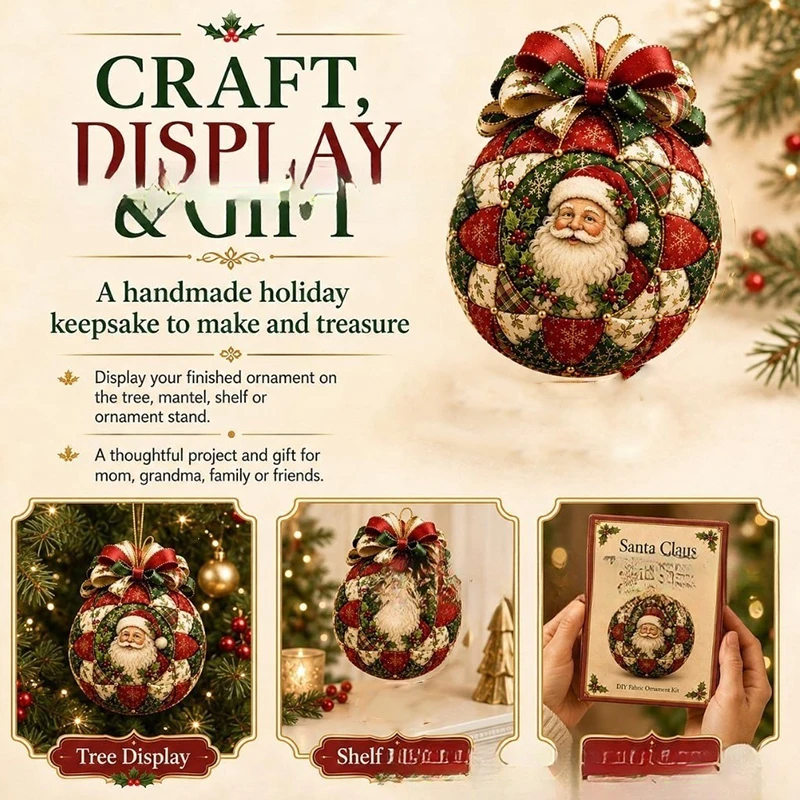 Vintage Christmas Patchwork Ball 4