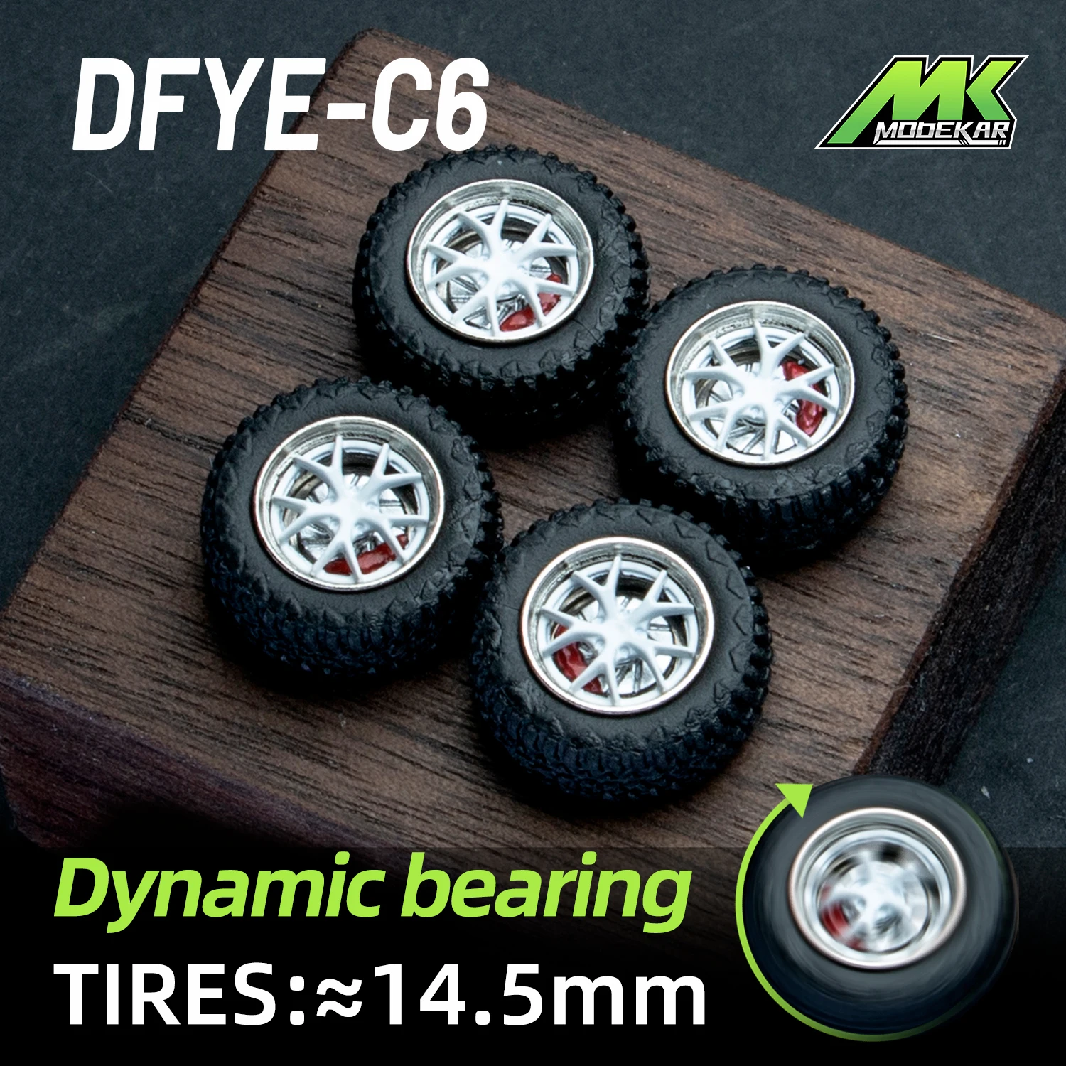 1/64 scale Dynamic bearing wheels Off-road wheels Tuning wheels Car models Rotating disc brake calipers Metal wheels bearing