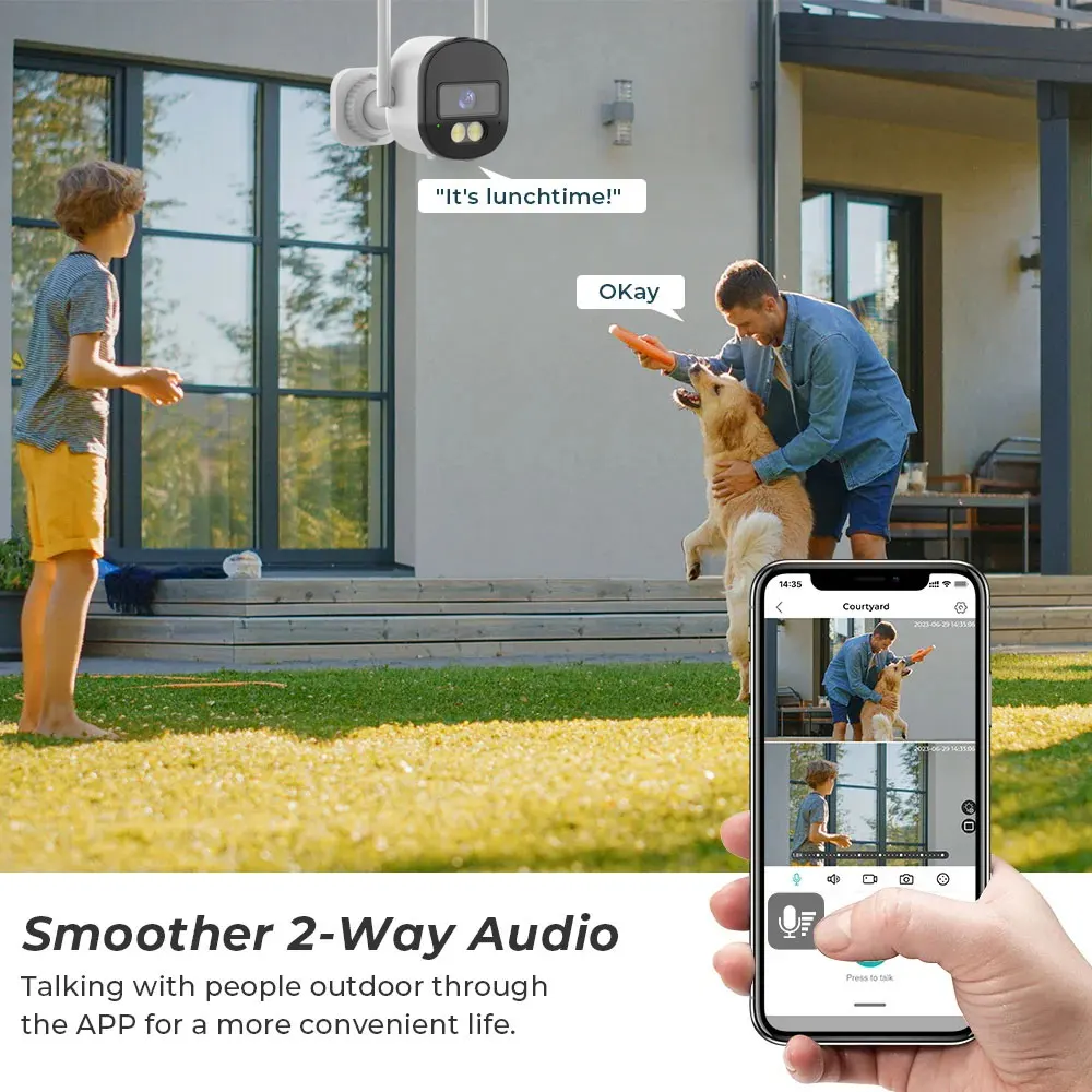 Tuya Wifi PTZ Camera Outdoor 10X Zoom Security IP Camera 5MP Full Color Night Vision Audio Surveillance Human Motion Detection