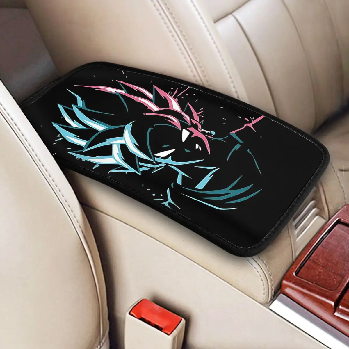 Car Armrest Cover Mat Leather Vegito Center Console Cover Pad Dragon Ball Z Goku Vegeta DBZ Car Decor Accessories