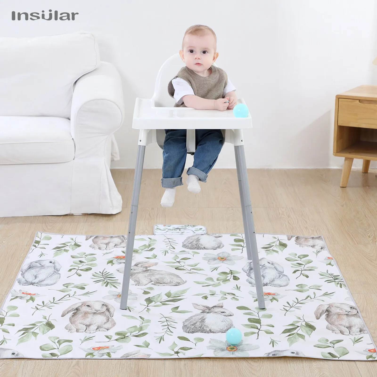 INSULAR Foldable Baby Play Mat Non-Slip Waterproof Durable Educational Kids Crawling Pad Indoor Nursery Activity Carpet