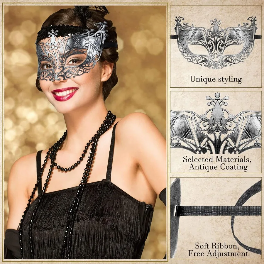 Yunsailing 30-teilige antike Maskerademasken mit verstellbaren Trägern für Halloween-Kostümparty, Karneval, Feier, Venetia