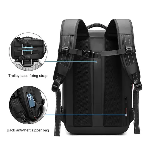 Imagen 2 del producto Mochila de viaje, mochila de compresión al vacío, mochila escolar de gran capacidad para negocios, mochila para senderismo al aire libre expandida