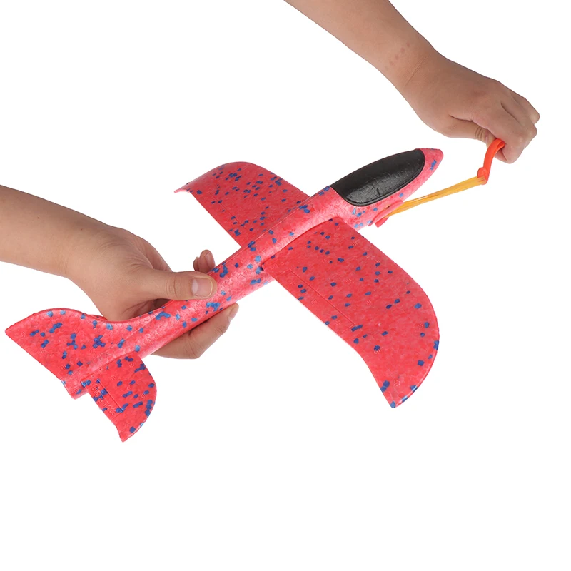 35CM Rubber EPP Foam Hand Throw Airplane Band Ejection Outdoor Launch Glider Plane Gift Interesting Toys For Children Kids Game