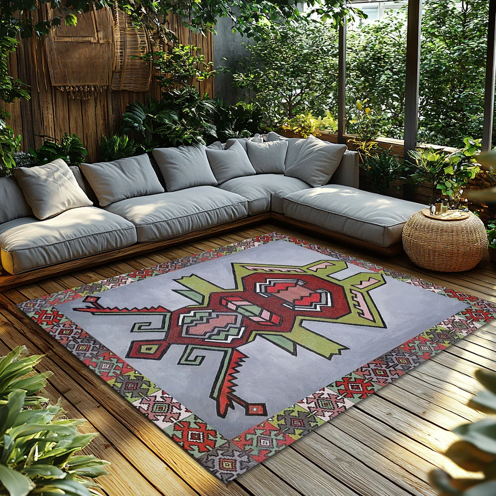 Unique Turkish Kilim Rug Doormat Indoor Outdoor Decor Bohemian Tribal Area Rug Floor Mat Home Accent Vintage Patterned Carpet Gi