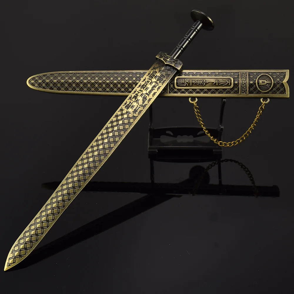 28 cm Goujian van Yue Zwaard van Koning met Schede Metalen Model Koud Wapen Serie Het Eerste Zwaard ter wereld Verzamel Oude Katana