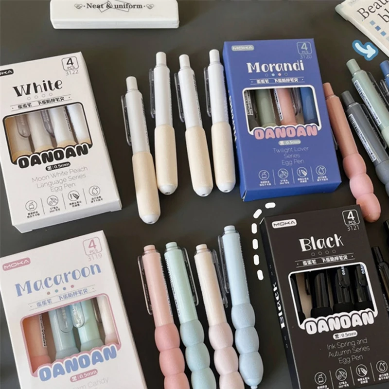 4Pcs Creative Kawaii Gel Pen Cartoon Cute Writing Pen Fashion Writing Smooth Pens Office Supplies Student Stationery Gifts