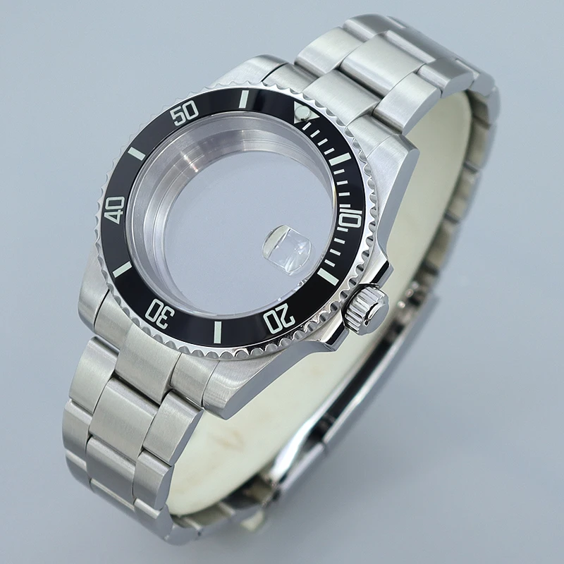 40MM Watch Case Sapphire Glass for Submariner GMT NH35 NH36 NH34 NH38 NH72 Miyota8215 Eta2824 Movement Oyster bands Slide Buckle