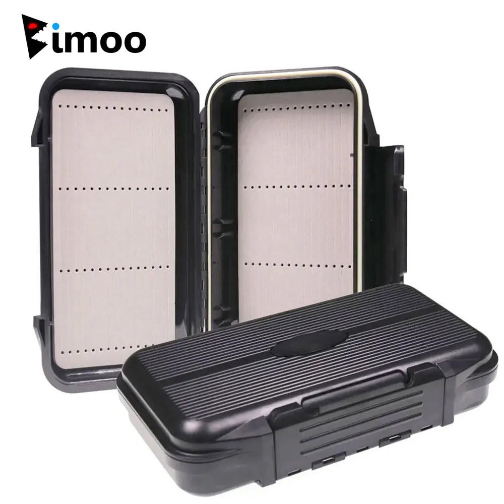 Caja de pesca grande de 7.68*4.53 pulgadas, impermeable y resistente, con interior lineal de silicona impermeable, para moscas de pesca.