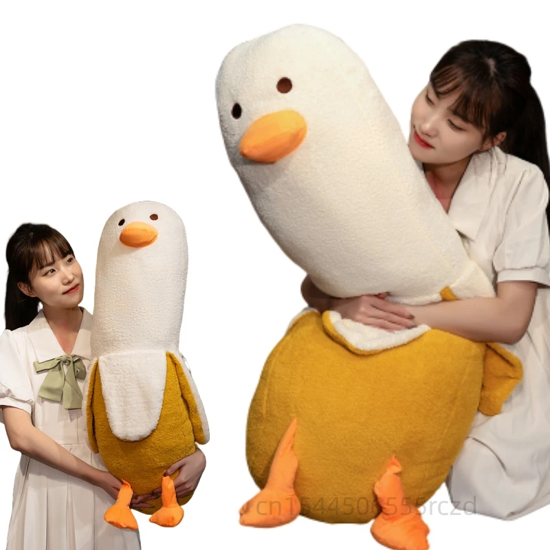 50-120cm Kawaii New Creative Banana Duck Plush Doll Pillow Giant Fruit And Animal Combination Super Soft Plush Doll Home Decor