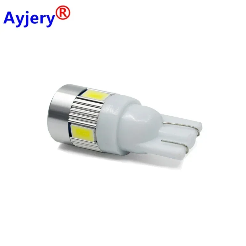 AYJERY 500PCS DC 24V DC T10 Led W5W 5630 6 SMD Lens White Bulbs For Car Clearance Light 194 168 License Plate Lamps