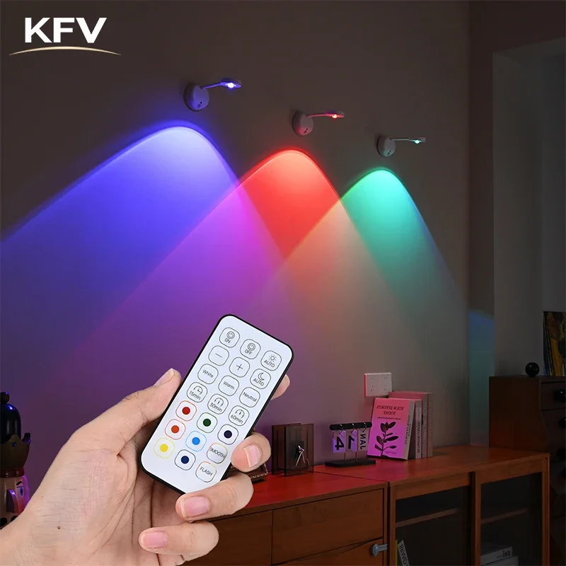 Kabellose Wandleuchte Wiederaufladbare Posterleuchte Intelligente Bewegungssensor Dimmbare LED RGB Spotlight Beleuchtung Bildleuchte gartenbeleuchtung außen wandleuchte innenraum	designer lampe
