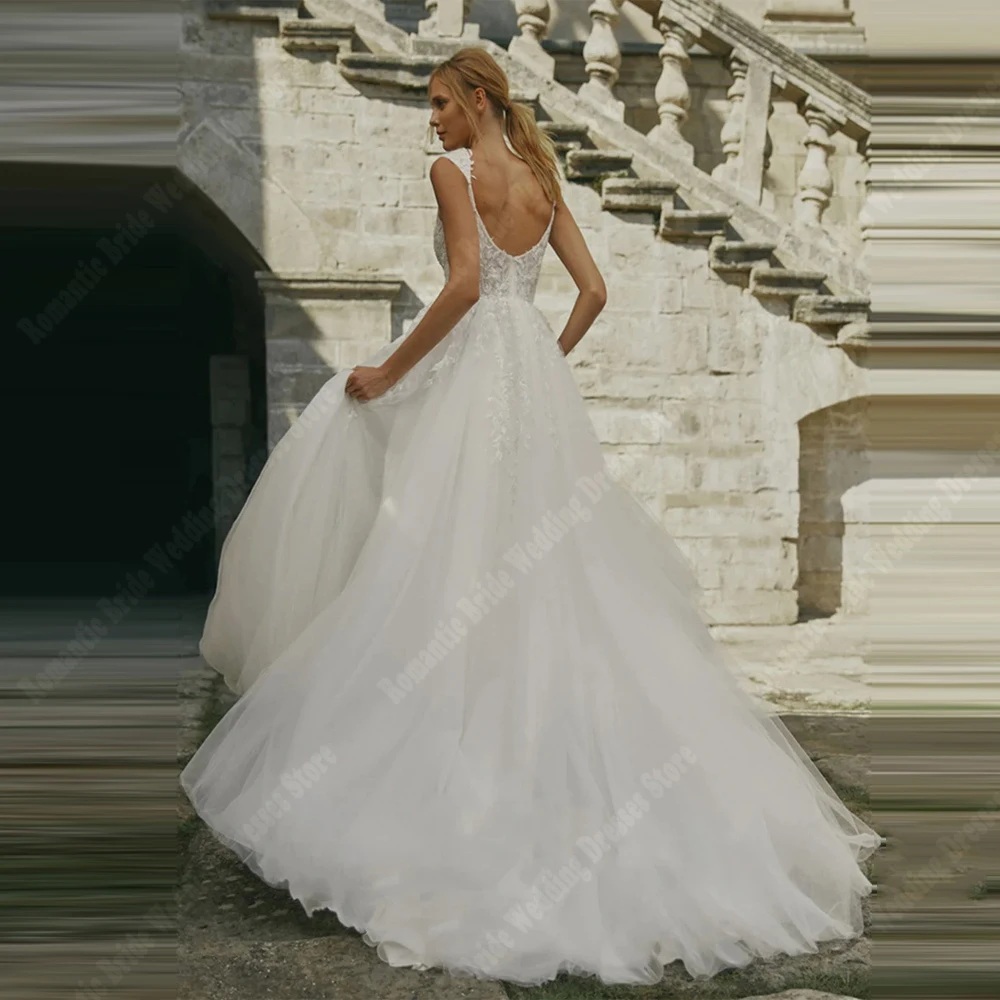 Illusion A-Line Abiti da sposa da donna Colletto a cuore Stampa floreale in pizzo Abiti da sposa Principessa Fidanzamento Banchetto Robe 2025