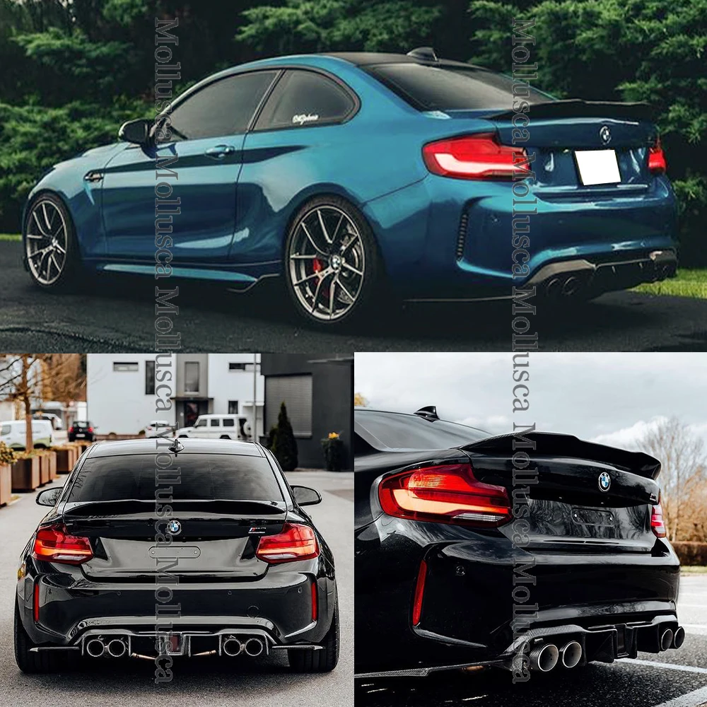 For BMW 2 Series F22 Coupe/F23 Convertible/M2 F87 DA Style Carbon fiber Rear Spoiler Trunk wing 2014-2020 FRP honeycomb Forged