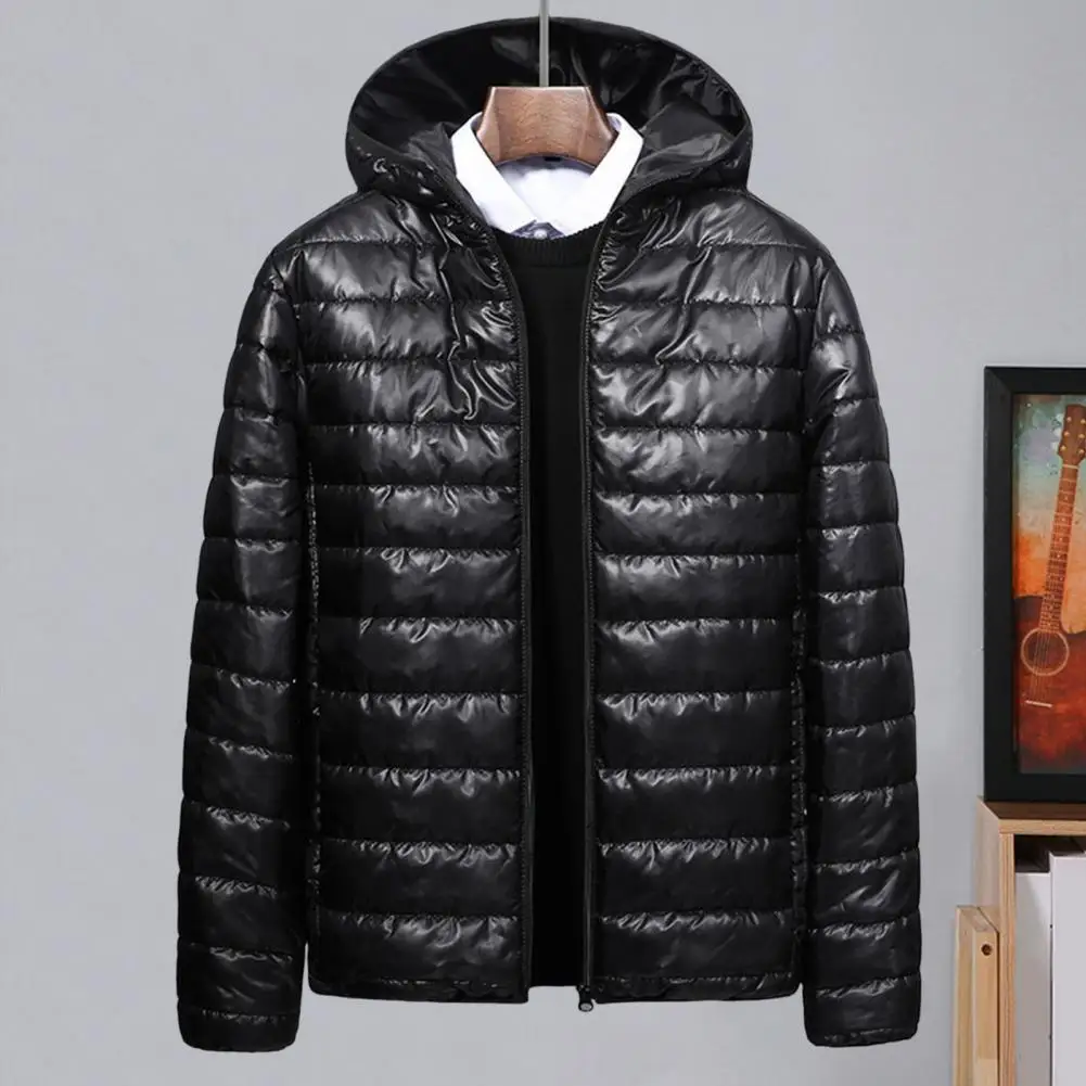 Casaco portátil à prova de vento para homens, casaco acolchoado, enchimento de algodão, leve, puffer fino, frio, nova moda, inverno, 2024