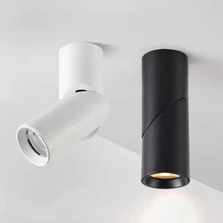 Tricolor Changeable Surface Mounted Anti Glare LED Downlight 10W15W20W24W Rotating Ceiling Spotlight AC85~265V Background Lamps