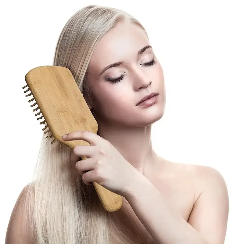 Best Quality Cushion Hair Brush for Massage Custom Logo Wide Tooth Bamboo Comb Hair Comb Set