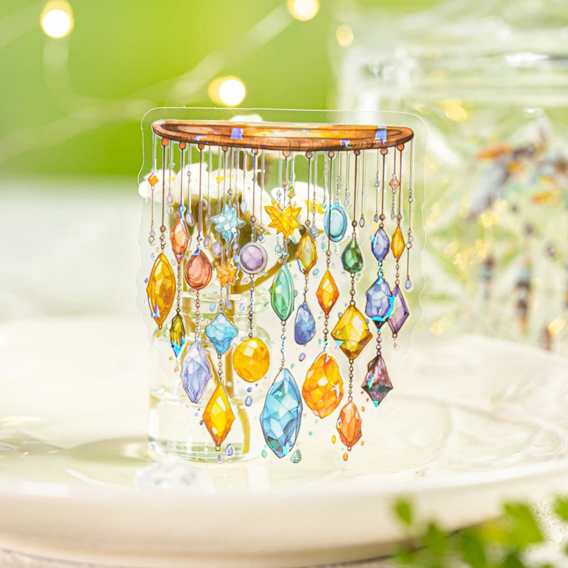 10 adet Kawaii yaratıcı etiket çıkartmaları buz kristal çiçek malzeme günlüğe dekoratif Scrapbooking planlayıcısı ofis kırtasiye 