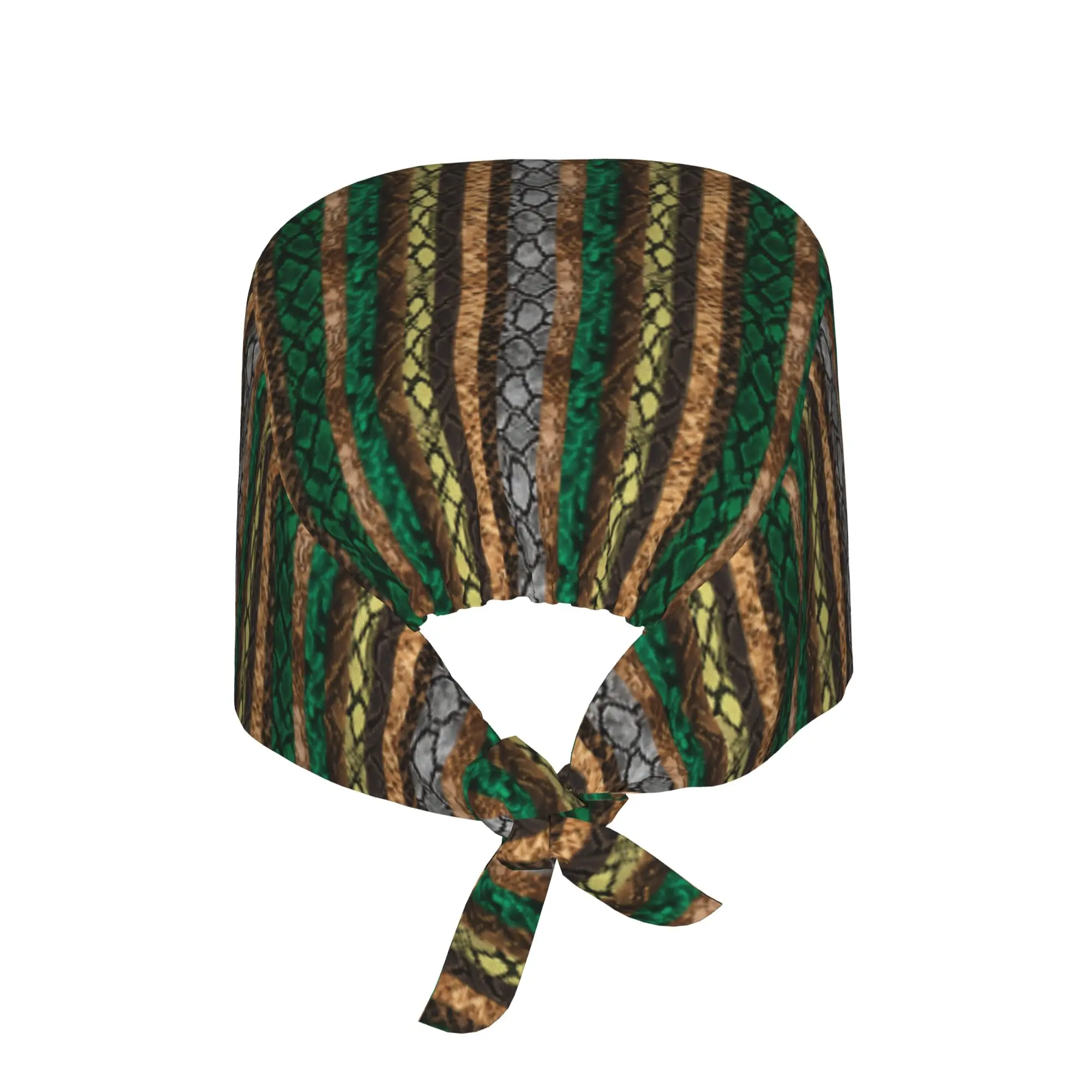 Snake Skin Colorful Graceful Striped  Scrubs Cap Surgical Hats Women Men  Operating Room Cap Nursing Cap Lab Works Hat