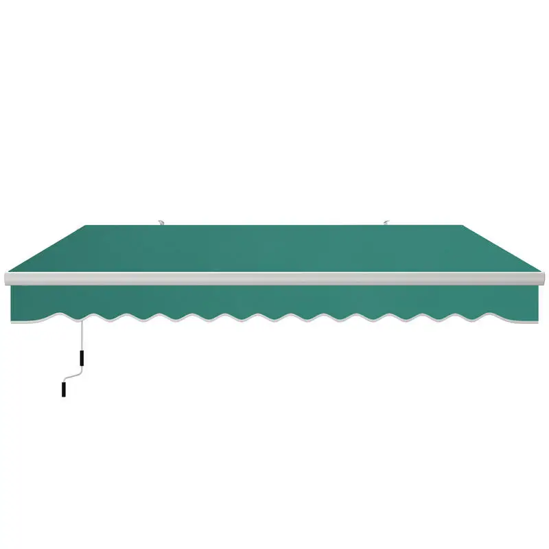 

Outsunny 13' x 8' Retractable Awning, Patio Awnings, Sunshade Shelter w/ Manual Crank Handle, UV & Water-Resistant Fabric and Aluminum Frame for Deck, Balcony, Yard, Green