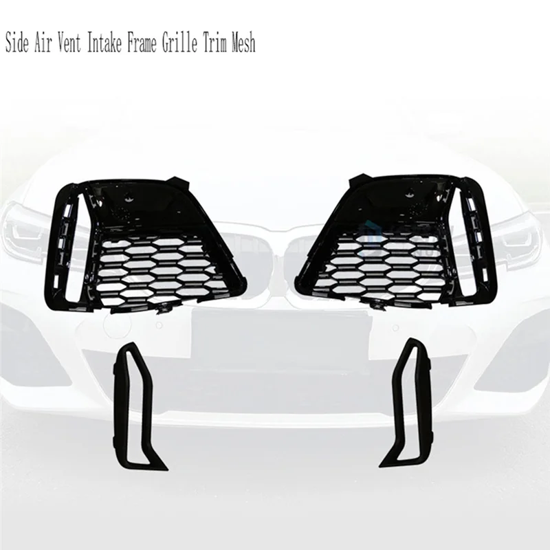 

A03Z-Fog Light Grill Cover Side Air Vent Intake Frame Grille Trim Mesh For BMW M340i 330I 3-Series G20 G21 G28 2019-2022