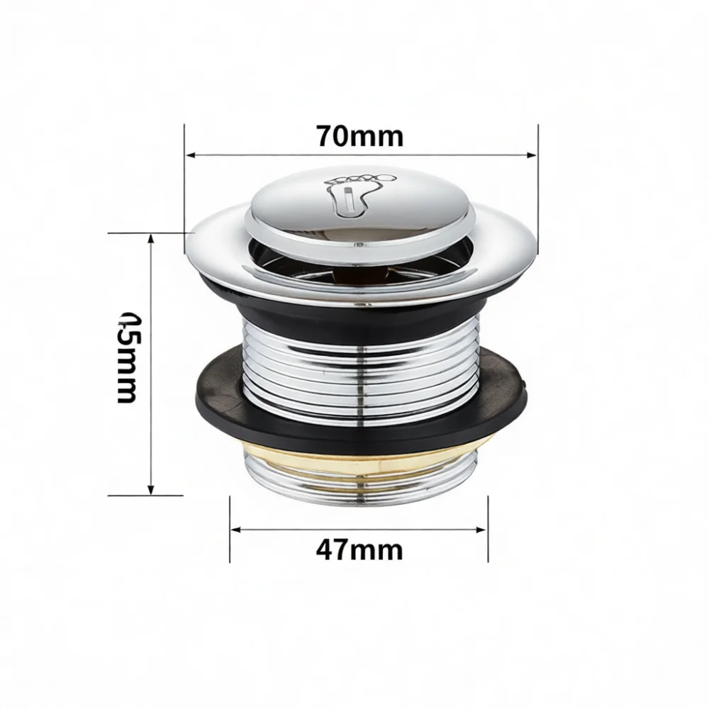 Universal Basin Drain Stopper Pop Up Core Foot Operated Bathtub Sewer Filter Shower Pipe Accessory Plumbing Repair