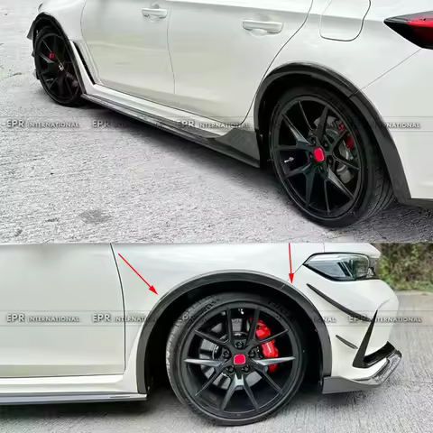 TM Type Carbon Fiber Fender Flares for 2022+ Honda Civic Type-R FL5 | 8Pcs Full Set | Aggressive Widebody Look | Direct Bolt-On