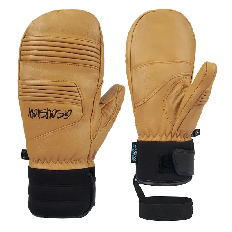 Guantes de esquí para hombre y mujer, manoplas de nieve impermeables y a prueba de viento con algodón cálido, equipo de protección para deportes de invierno, 2024