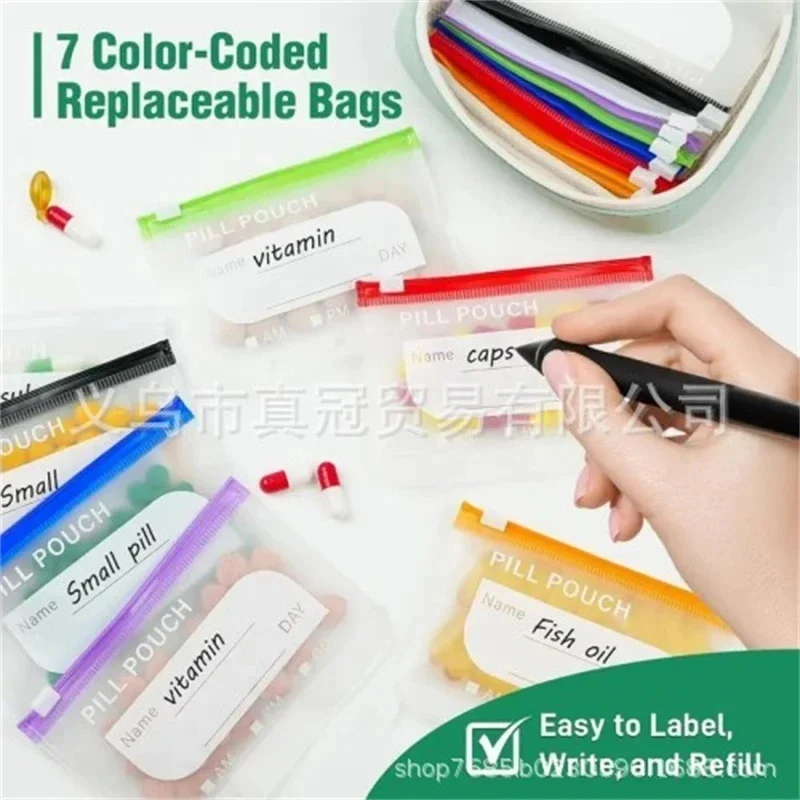 Waterproof Pill Pouch Set Leakproof Mini Portable Medicine Organizer For Travel Daily Carry For Seniors Women Kids Camping