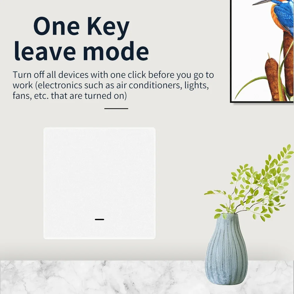 Tuya ZigBee 3.0 Smart Scene Switch Wireless Free Sticker Wall Scene Switch Push Button Battery Powered Transmitter Alexa