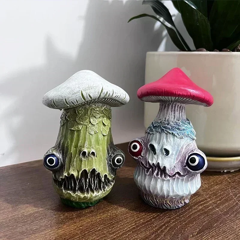 Figura resina calavera monstruo hongo - Decoración hogar y oficina - imagen 3