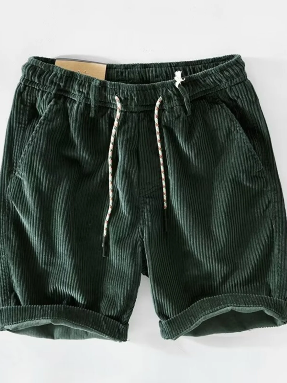 American Style Heavyweight Workwear Shorts Men Summer Trendy Retro Corduroy Casual Five-Quarter Length Breathable Straight Leg