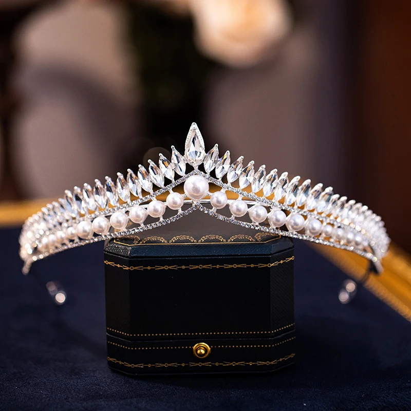 

Ele Princ Wedding Crown Headwear Children's Hairband Birthday Accory Bridal Gown Sling Jewelry Alloy Plated Silver