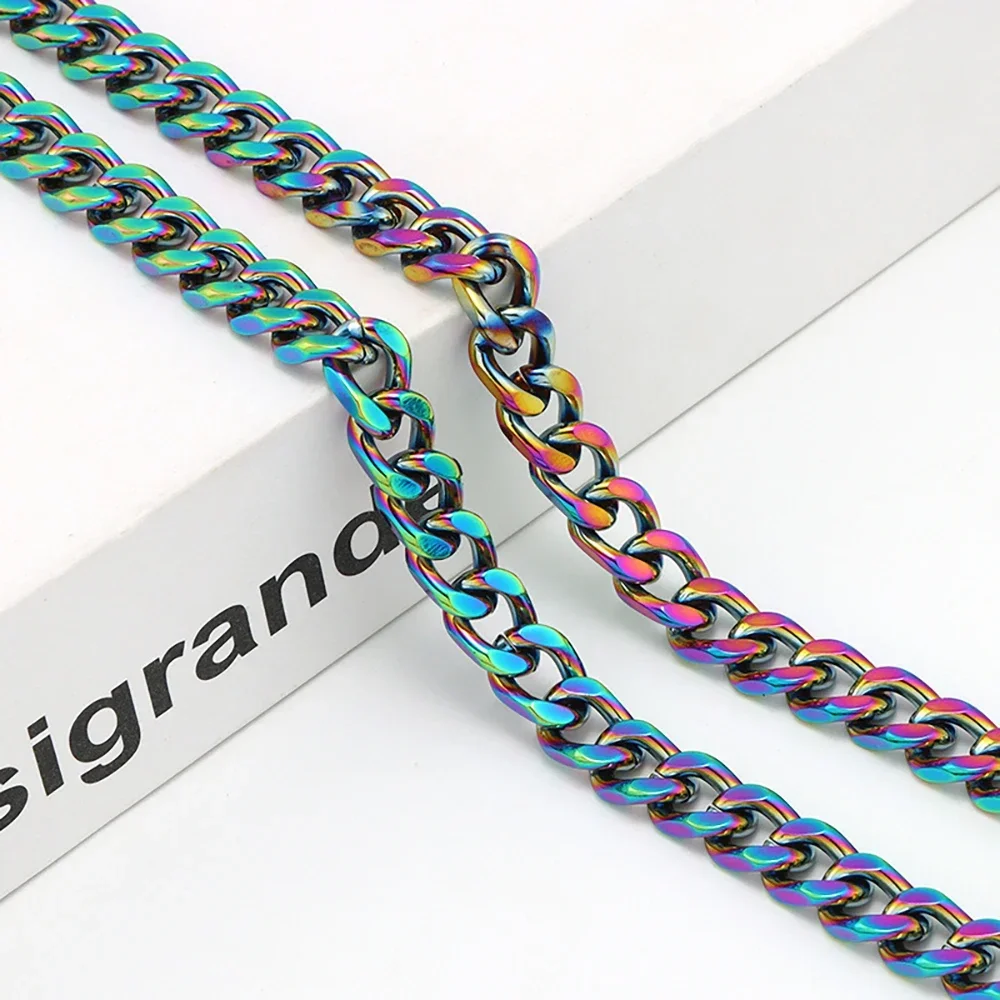 Rainbow Metal Bag Chains For Women Shoulder Bag Straps 60/100/120cm Handbag Chain Armpit Purse Chain Replacement Crossbody Chain