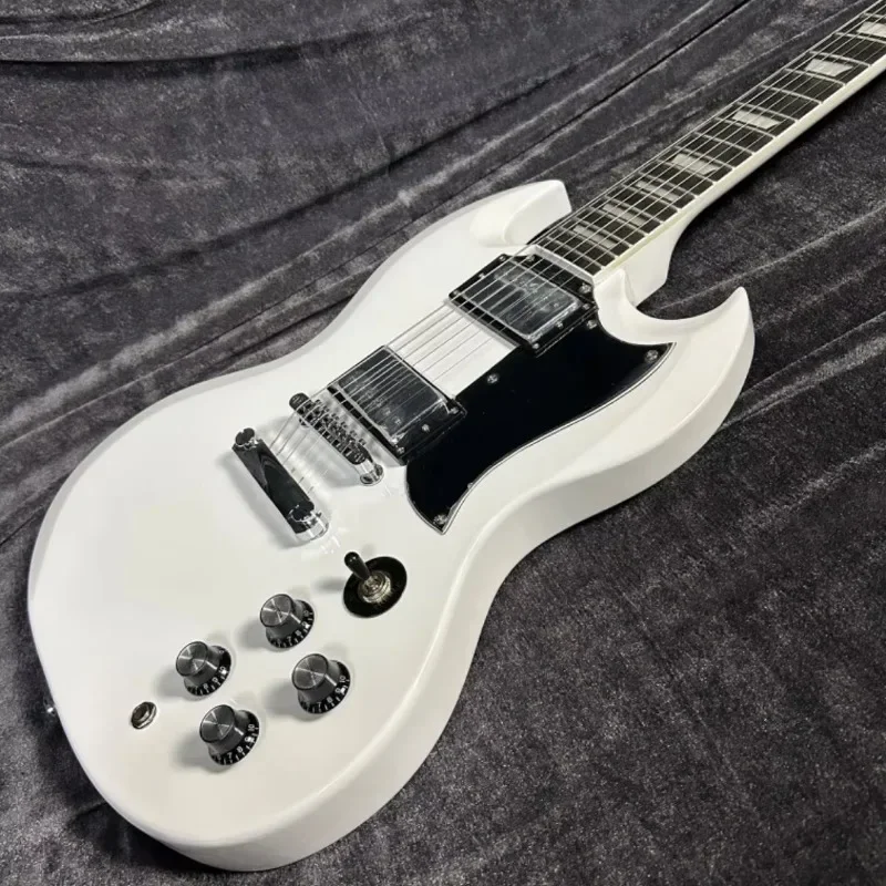 Discount GIB White SG Electric Guitar 22 Tone Position Roosewood Fingerboard Mahogany Body High Sound Quality Free Shipping