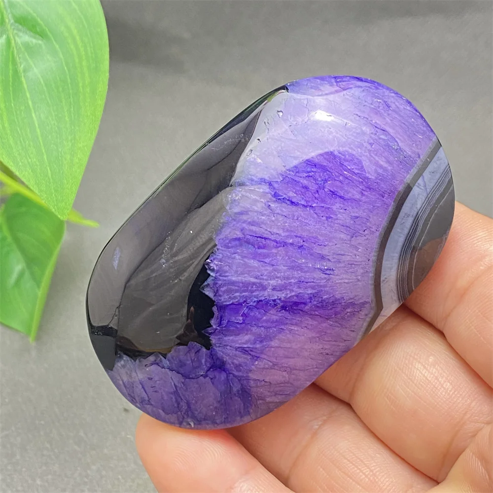 Natural Purple Agate Palm And Heart Shape Hand Polished Spiritual Ornaments Home Decoration Holiday Gifts