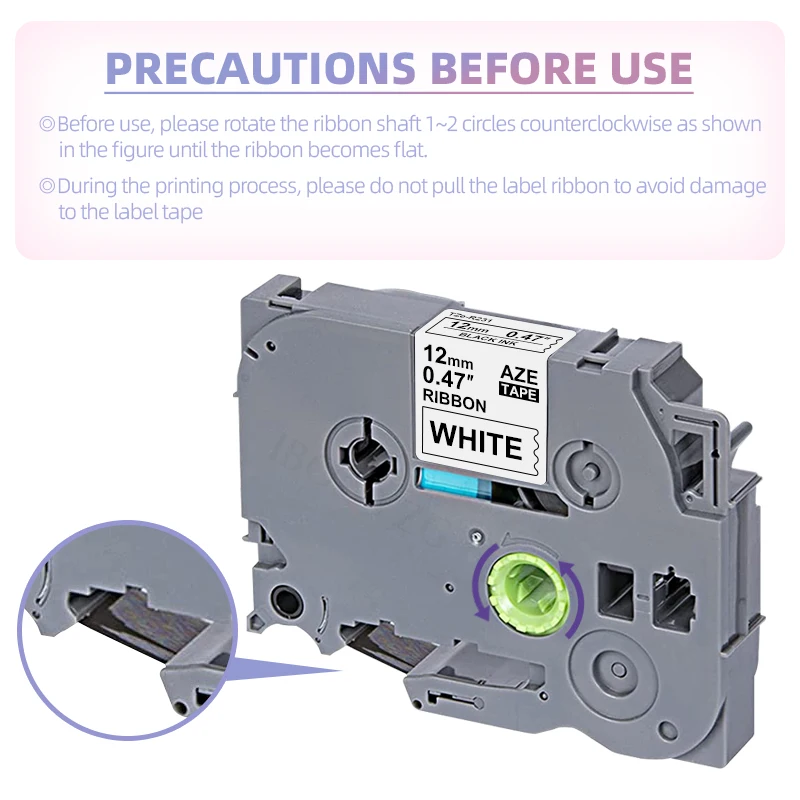 IBOQVZG 1ks 12mm kompatibilní pro tze-r231 satén stuha označit páska tze-rn34 tze-re34 TZE-RE31 bratr označit knihtiskař tvůrce H110