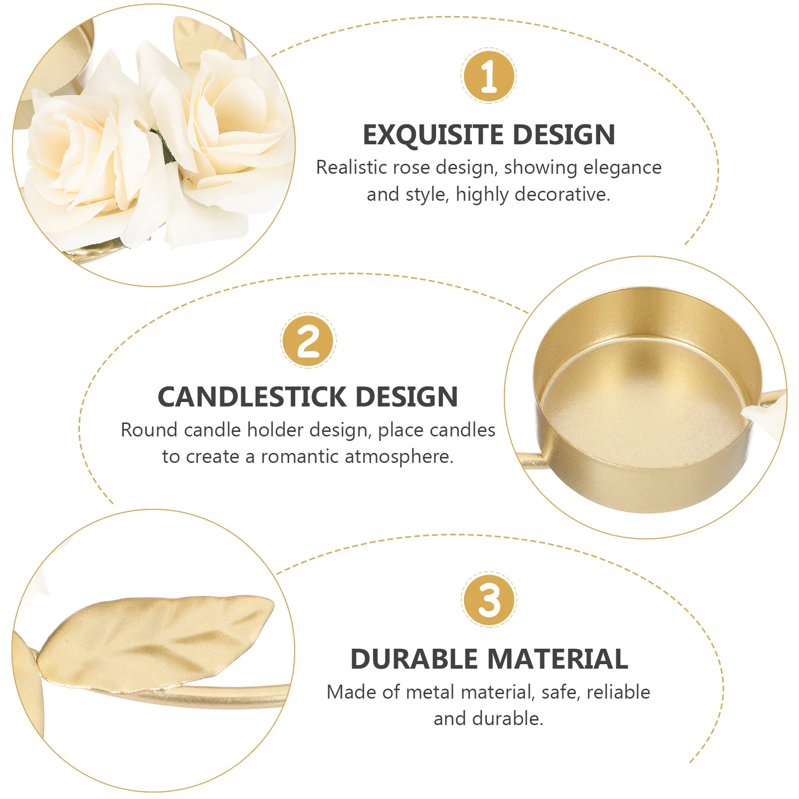 

Bouquet Metal Candlestick Ornament Wedding Decor Rustic Silk Cloth Centerpieces Holder