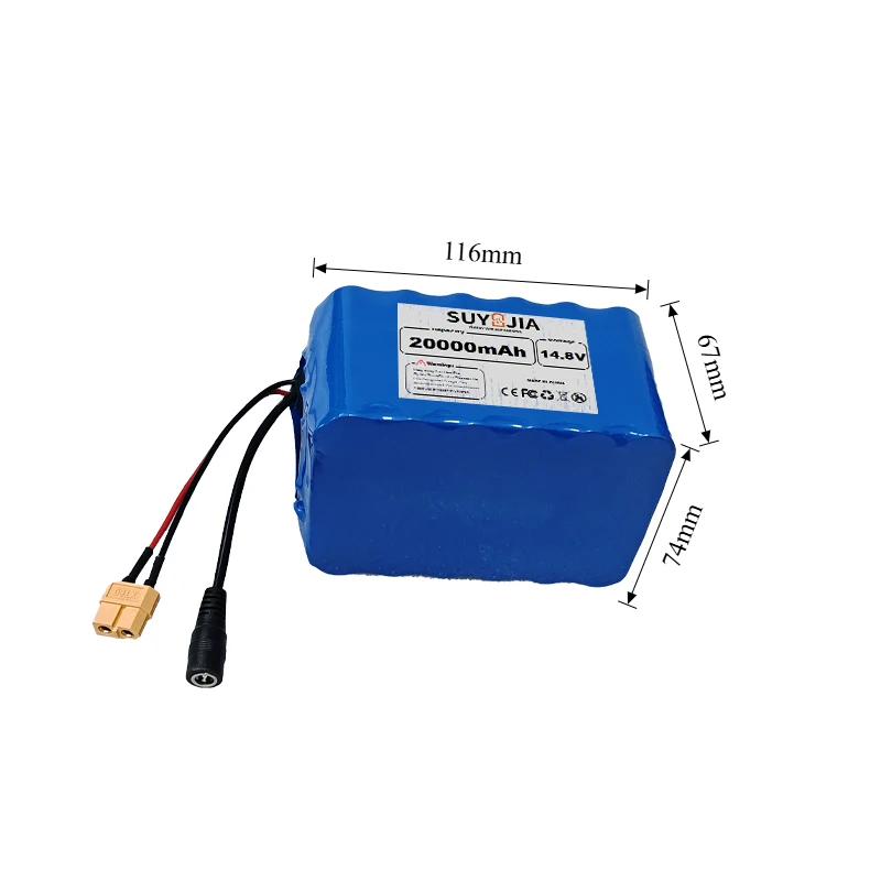 New 14.8V 20Ah 4S6P 18650 Li-iom Battery Pack Night Fishing Lamp Heater Miner's Amplifier Batteries with BMS