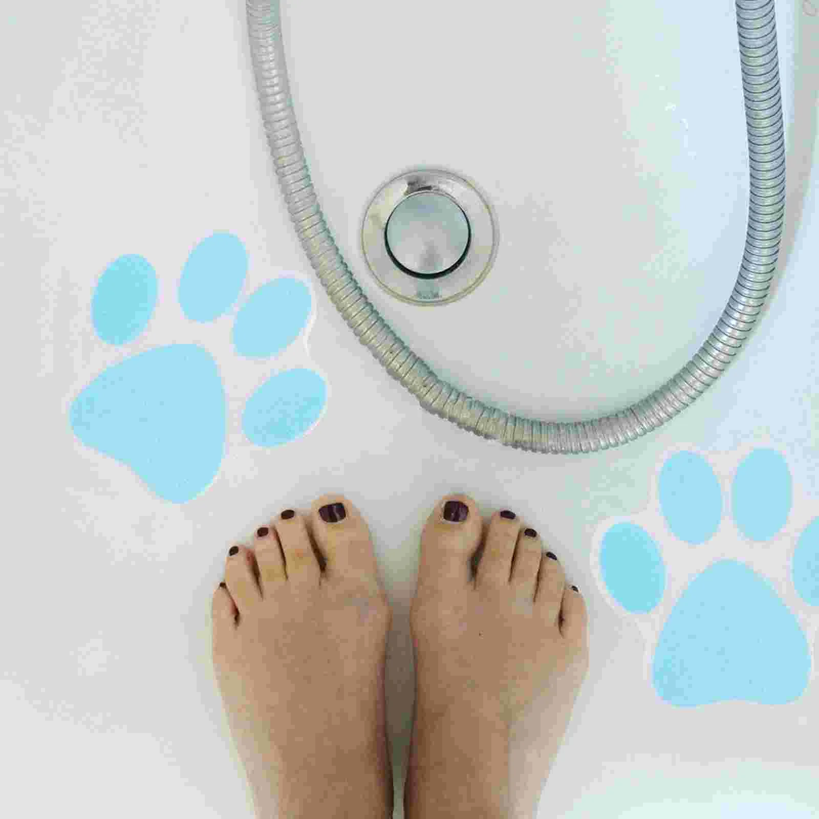 10 Pcs Footprint Anti-slip Stickers Bath Tub Grips Non Shower Bathtub Mat Floor Decals Applique