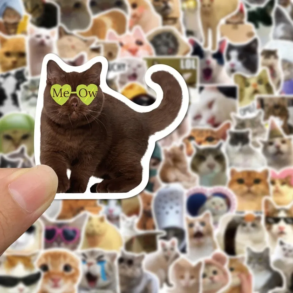 10/30/50/100pcs Funny Cute Cat MEME Animals Stickers Kawaii Decals Scrapbooking Notebook Luggage Laptop Skateboard Sticker Toy