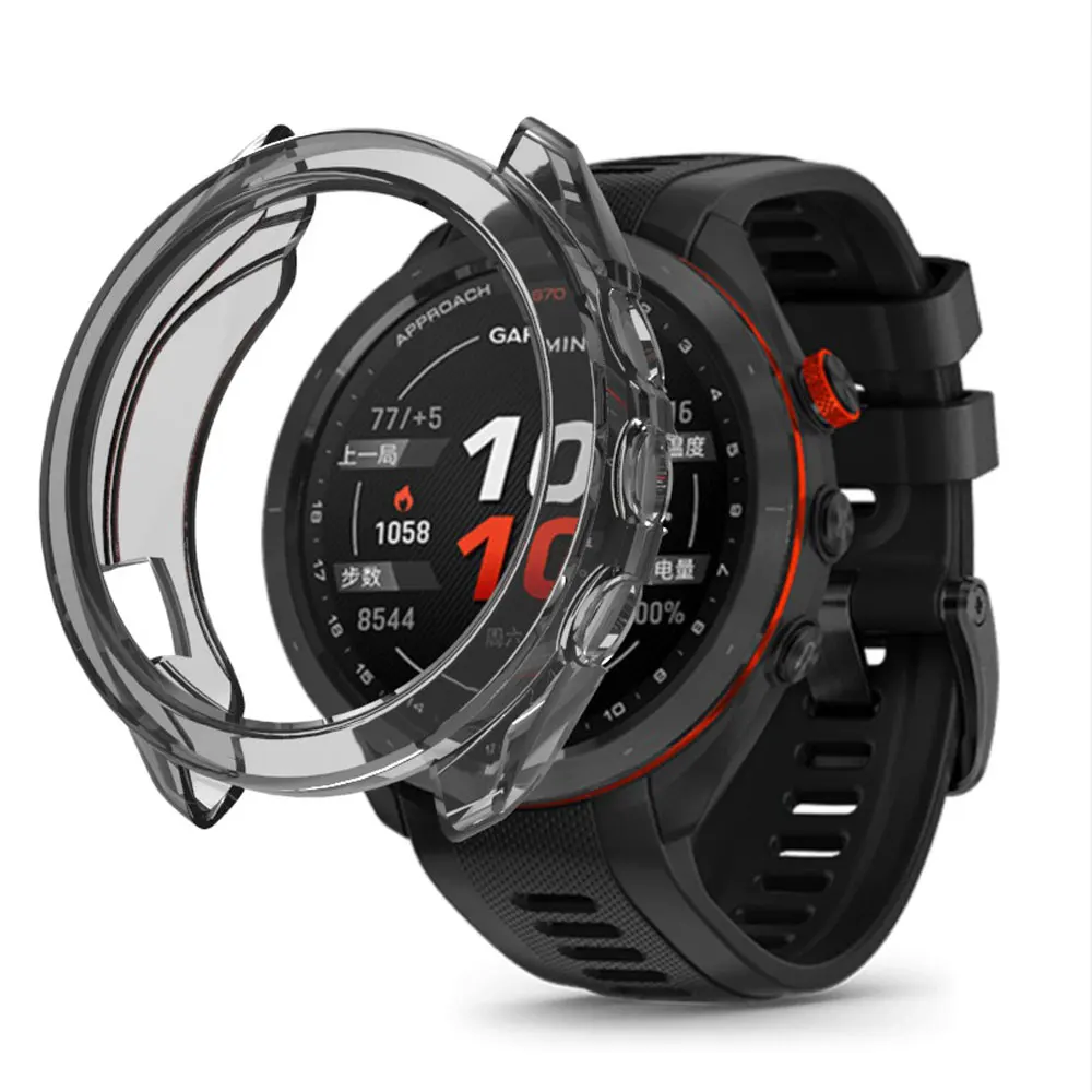 2-in-1 Protective Case + Screen Protector Glass For Garmin Approach S70 47mm 42mm Watch Bumper Protective Cover Tempered Glass